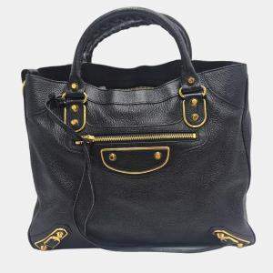 Pre Owned Balenciaga Classic Metallic Edge City Black Leather Bag