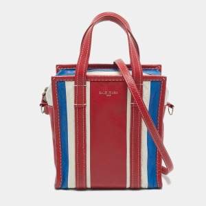 Balenciaga Multicolor Leather XS Bazar Stripe Tote