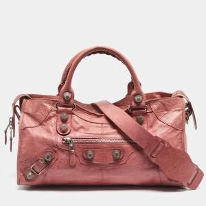 Pre Owned Balenciaga Pink Leather GSH Part Time Tote