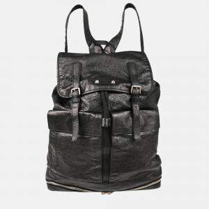 Pre Owned Balenciaga Classic Traveller Black Leather Backpack