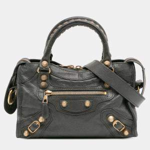 Pre Owned Balenciaga Grey Mini Giant 12 Lambskin Classic City Satchel
