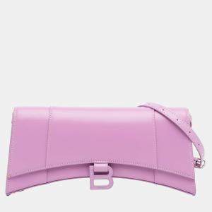 Pre Owned Balenciaga Hourglass Stretch Pink Leather Shoulder Bag