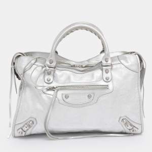 Pre Owned Balenciaga Silver Leather RH Classic City Bag