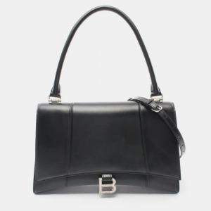 Pre Owned Balenciaga Hourglass Black Leather Handbag