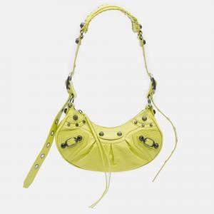 Pre Owned Balenciaga Yellow Lambskin Motocross Le Cagole XS