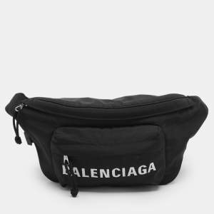 Pre Owned Balenciaga Black Nylon Explorer Belt Bag