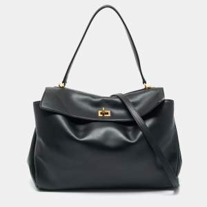 Pre Owned Balenciaga Black Leather Medium Rodeo Top Handle Bag