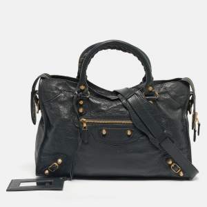 Pre Owned Balenciaga Navy Blue Leather RGH Classic City Bag