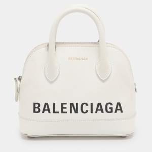 Pre Owned Balenciaga White Leather XXS Ville Satchel