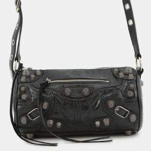 مملوكة مسبقًا حقيبة كتف لو كاجول سوداء أسطوانية جلد بالنسياغا