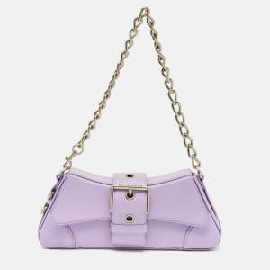 Pre Owned Balenciaga Lindsay Small Light Purple Leather Shoulder Bag