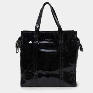 Pre Owned Balenciaga Black Patent Leather Bazar Shopping Tote