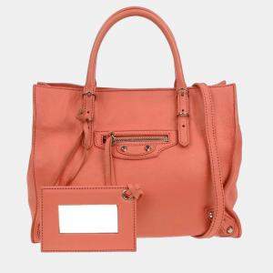 مملوكة مسبقًا Balenciaga Salmon Pink Papier 2way Handbag