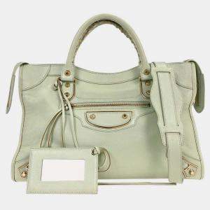 مملوكة مسبقًا Balenciaga Light Green City Medium Handbag