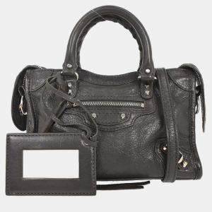 Pre Owned Balenciaga Gray Classic Nano City 2way Handbag