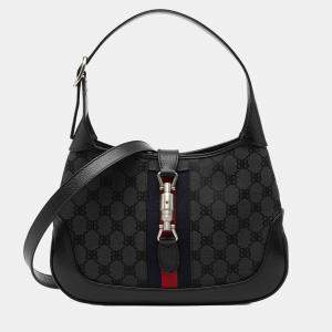 Pre Owned حقيبة كروس بالنسياجا سوداء غوتشي مشروع الهاكر كانفس ويب جاكي 1961 صغيرة