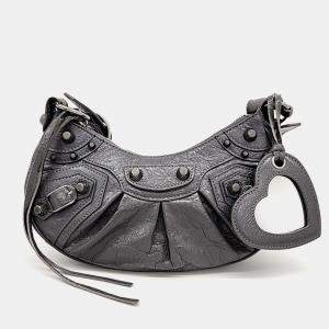 Pre Owned حقيبة لو كارجو جلد رمادي إكس سمول بالنسياغا