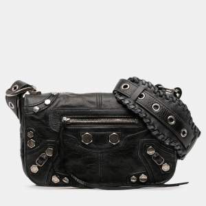 مملوكة مسبقًا Balenciaga Black XS Lambskin Motocross Le Cagole Flap Crossbody