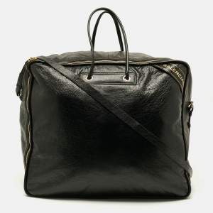 Pre Owned حقيبة بالنسياجا ساحة بطانية جلد أسود كبير جدا