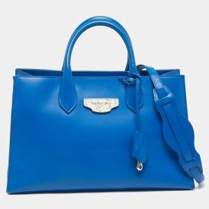 مملوكة مسبقًا Balenciaga Padlock Nude Blue Leather Tote