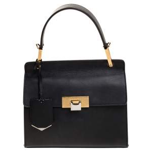 Pre Owned Balenciaga Black Leather Le Dix Cartable Top Handle Bag