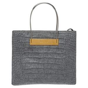 Pre Owned حقيبة يد بالنسياغا كابل شوبر صغيرة جلد و صوف رصاصي