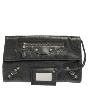 مملوكة مسبقًا Balenciaga Vert Sauge Leather RSH Envelope Clutch