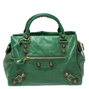 Pre Owned Balenciaga Pommier Leather GGH Midday Bag