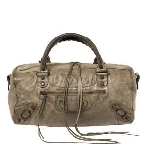 Pre Owned Balenciaga Dolma Leather RH Twiggy Satchel