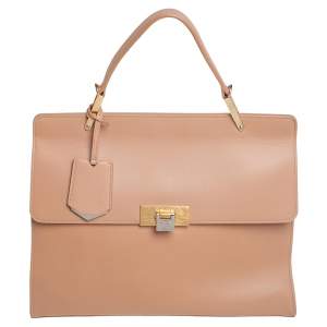 Balenciaga Beige Leather Le Dix Cartable Top Handle Bag