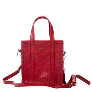 Balenciaga Red Leather XXS Bazar Tote Bag