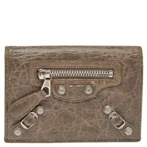 Pre Owned Balenciaga Galet Leather City Bifold Wallet