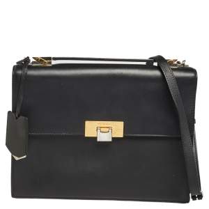 Pre Owned Balenciaga Black Leather Le Dix Cartable Top Handle Bag
