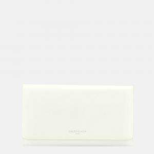 Pre Owned Balenciaga White Calfskin Leather Long Wallet