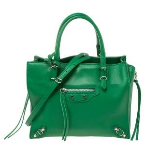 Pre Owned حقيبة يد بالنسياغا ميني بابيه أيه4 جلد أخضر