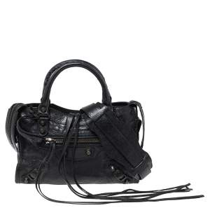 Pre Owned  Balenciaga Black Leather Mini Classic City Bag