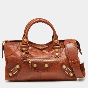 Pre Owned Balenciaga Brown Leather GGH Part Time Tote