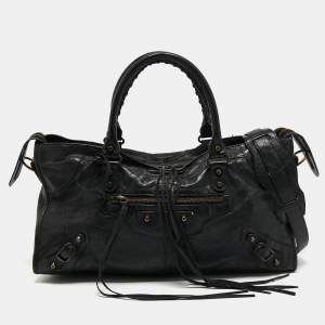 Pre Owned Balenciaga Black Leather Giant 12 Classic Hardware Part Time Tote