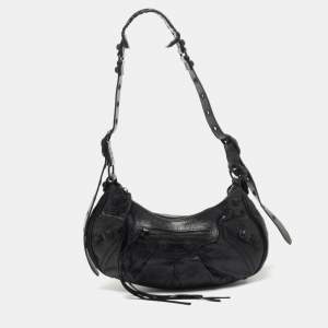 Pre Owned Balenciaga Black Leather Le Cagole Small Shoulder Bag