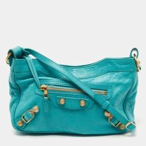 Balenciaga Bleu Tropical Leather Classic Hip Crossbody Bag 