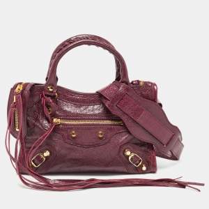 Balenciaga Violet Leather Mini GH Classic City Bag