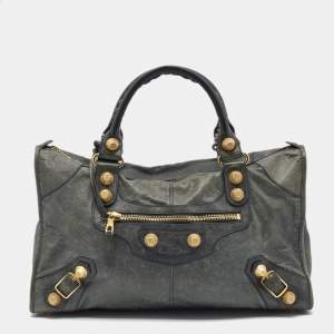 مملوكة مسبقًا Balenciaga Grey Leather Classic GGH Work Bag
