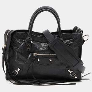 Balenciaga Black Leather Small Classic City RH Tote