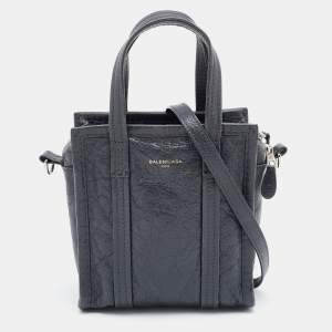 مملوكة مسبقًا Balenciaga Grey Leather XS Bazar Shopper Tote