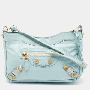 Pre Owned Balenciaga Blue Leather Classic Hip Crossbody Bag