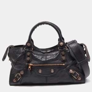 Balenciaga Black Leather GGH Part Time Bag