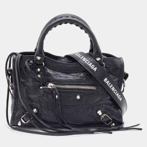 Balenciaga Black Leather Mini RH Classic City Bag