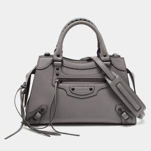 Pre Owned Balenciaga Grey Leather Small Neo Classic Tote