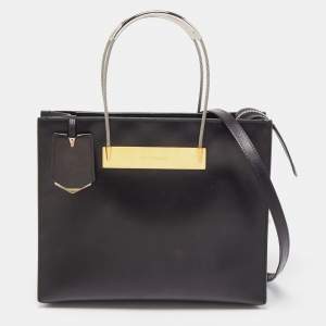 مملوكة مسبقًا Balenciaga Black Leather Small Cable Shopper Tote