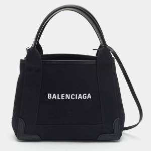 مملوكة مسبقًا Balenciaga Black/White Canvas and Leather XS Cabas Tote